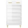 vidaXL Shoe Cabinet High Gloss White 60x35x105 cm Engineered Wood