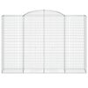 vidaXL Arched Gabion Baskets 9 pcs 300x50x200/220 cm Galvanised Iron