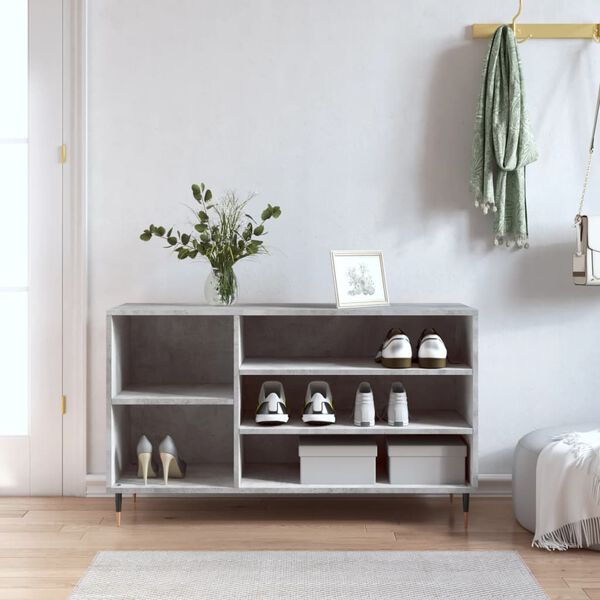 vidaXL Shoe Cabinet Concrete Grey 102x36x60 cm Engineered Wood