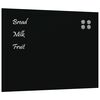 vidaXL Wall-mounted Magnetic Board Black 80x60 cm Tempered Glass