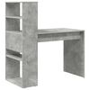 vidaXL Desk with Shelf Concrete Grey 113 x 54 x 120 cm Engineered Wood