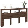 vidaXL Headboard Cabinet with LED Brown Oak 200x17x102 cm