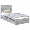 vidaXL Storage Bed with Drawer Grey Sonoma 90 x 190 cm Engineered Wood