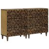 vidaXL Sideboard 2 pcs Brown 60 x 33.5 x 75 cm Solid Mango Wood