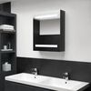 vidaXL LED Bathroom Mirror Cabinet Shining Black 50x14x60 cm