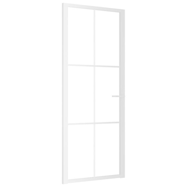 vidaXL Interior Door 83x201.5 cm White ESG Glass and Aluminium