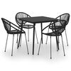 vidaXL 5 Piece Outdoor Dining Set PVC Rattan Black
