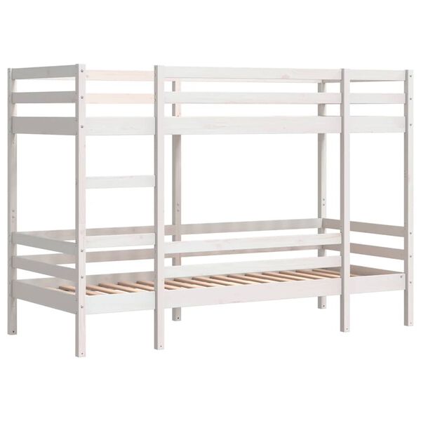 vidaXL Bunk Bed without Mattress White 90x190 cm Single Solid Wood Pine