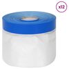 vidaXL Masking Film with Adhesive Tape Transparent and Blue