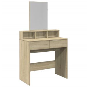 vidaXL Dressing Table with Mirror Sonoma Oak 80x41x144,5 cm