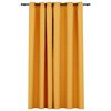 vidaXL Linen-Look Blackout Curtains with Grommets Yellow 290x245cm