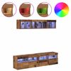 vidaXL TV Wall Units with LED with LED 5 pcs Old Wood 80 x 30 x 40 cm