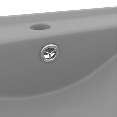 vidaXL Luxury Basin with Faucet Hole Matt Light Grey 60x46 cm Ceramic
