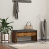 vidaXL Hall Bench with Cushion Smoked Oak 83 x 38 x 40 cm