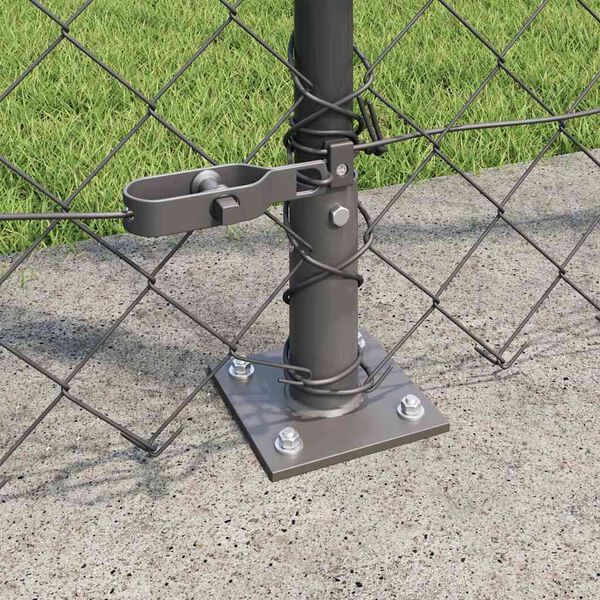 vidaXL Fence Post Grey 25 x 1.6 m (60 x 60 mm mesh) Steel and PVC