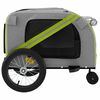 vidaXL Pet Bike Trailer Green and Grey Oxford Fabric and Iron