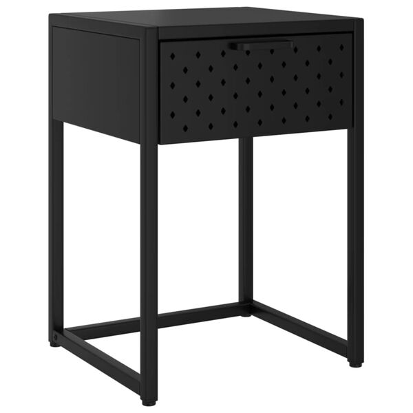 vidaXL Nightstand Black 38x35x54 cm Steel