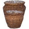 vidaXL Planter Basket with Storage 2 pcs Brown Lacak Rattan