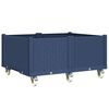 vidaXL Garden Planter with Wheels Blue Grey 100x80x54 cm PP