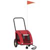 vidaXL Pet Bike Trailer Red Oxford Fabric and Iron