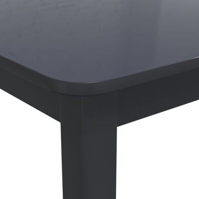 vidaXL Dining Table Black 114x71x75 cm Solid Rubber Wood