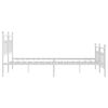 vidaXL Metal Bed Frame without Mattress with Footboard White 183x213cm