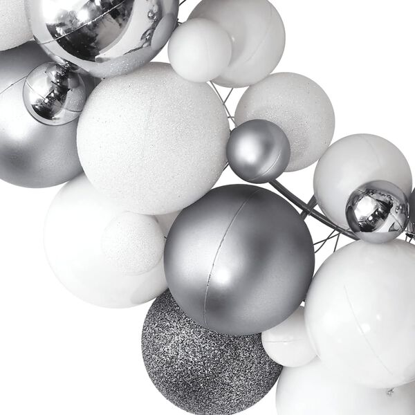 vidaXL Christmas Wreath White and Grey 45 cm Polystyrene