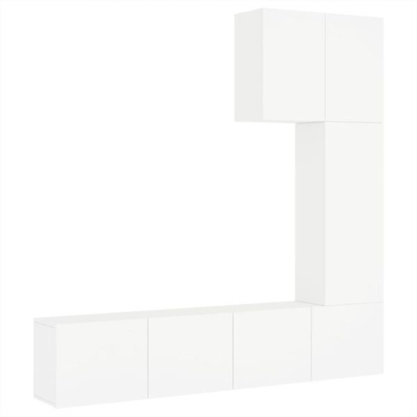vidaXL 5 Piece TV Wall Units White Engineered Wood