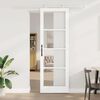 vidaXL Sliding Door ORKDAL White 78 x 232 cm Solid Pine Wood and Glass
