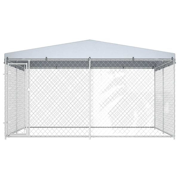 vidaXL Outdoor Dog Kennel with Roof 382x382x225 cm