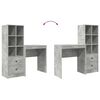 vidaXL Desk with Drawer 2 pcs Concrete Grey