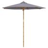 vidaXL Garden Parasol &Oslash; 240 x 260 cm Bamboo Round Dark Grey