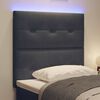 vidaXL LED Headboard with LED Strip Lights Grey 100 cm Polyester