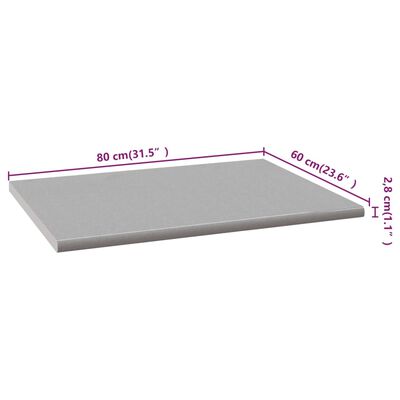 vidaXL Kitchen Countertop Grey 80x60x2.8 cm Chipboard