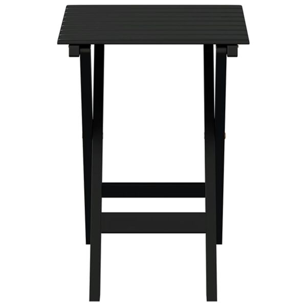 vidaXL Side Table Foldable Black Solid Wood Poplar