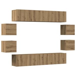 vidaXL Wall Mounted TV cabinets 8 pcs Artisan Oak Engineered Wood