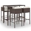 vidaXL Garden Bar Set | Brown | PE rattan | Durable | Outdoor Furniture Sets