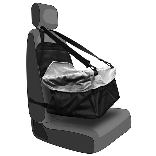FLAMINGO Dog Car Seat Ula Grey 41x36x25 cm