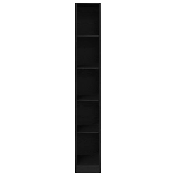 vidaXL Wardrobe with Shelf Black Oak 30 x 50 x 200 cm Engineered Wood