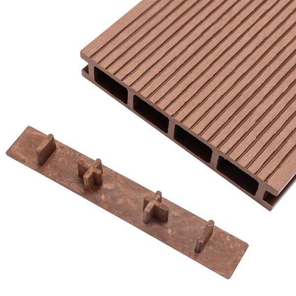 vidaXL Decking End Caps 10 pcs Brown Plastic