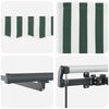 vidaXL Retractable Awning Manual Green and white 300 x 250 cm Fabric