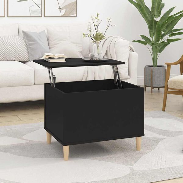 vidaXL Coffee Table Black 60x44.5x45 cm Engineered Wood