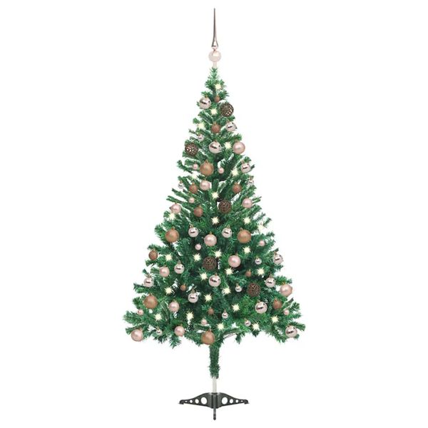 vidaXL Artificial Pre-lit Christmas Tree with Ball Set 120cm 230 Branches