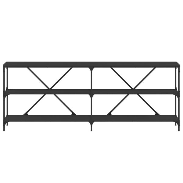 vidaXL Console Table Black 200x30x75 cm Engineered Wood and Iron