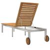 vidaXL Sun Lounger Reclining Brown 207 x 58 x 35cm Solid Acacia wood