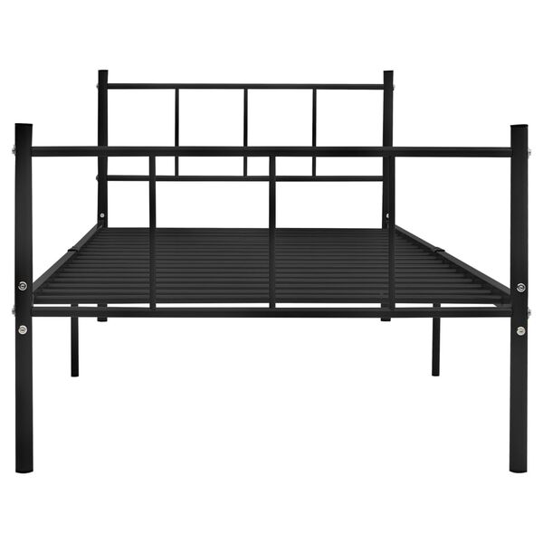 vidaXL Bed Frame without Mattress Black Metal 90x200 cm