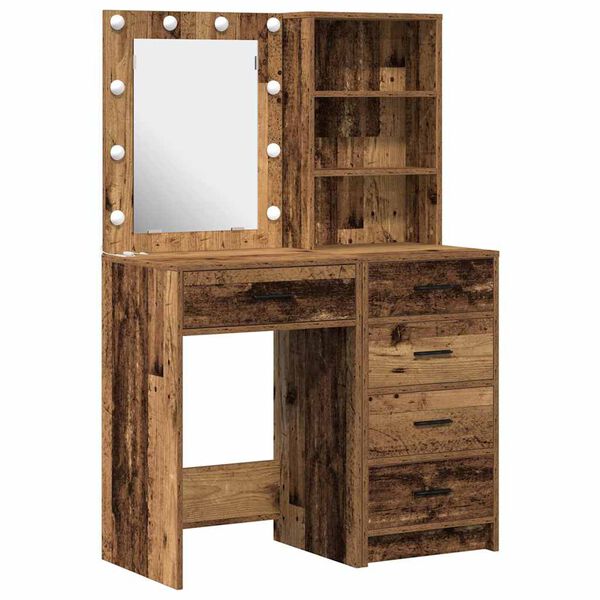 vidaXL Dressing Table 2 pcs Brown 50 x 41 x 135 cm Engineered wood