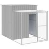 vidaXL Chicken Cage with Run Light Grey 165x1271x181 cm Galvanised Steel
