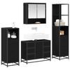 vidaXL Bathroom Furniture Set 4 pcs Black Oak Engineered Wood