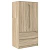 vidaXL Wardrobe Manual Sonoma Oak 79.5 x 49 x 156 cm Engineered Wood
